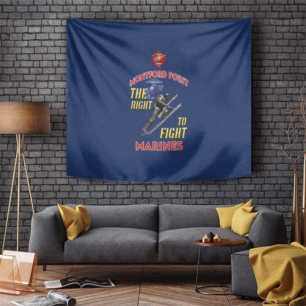 Montford Point Marines Tapestry The Right To Fight - Blue - Wonder Print Shop
