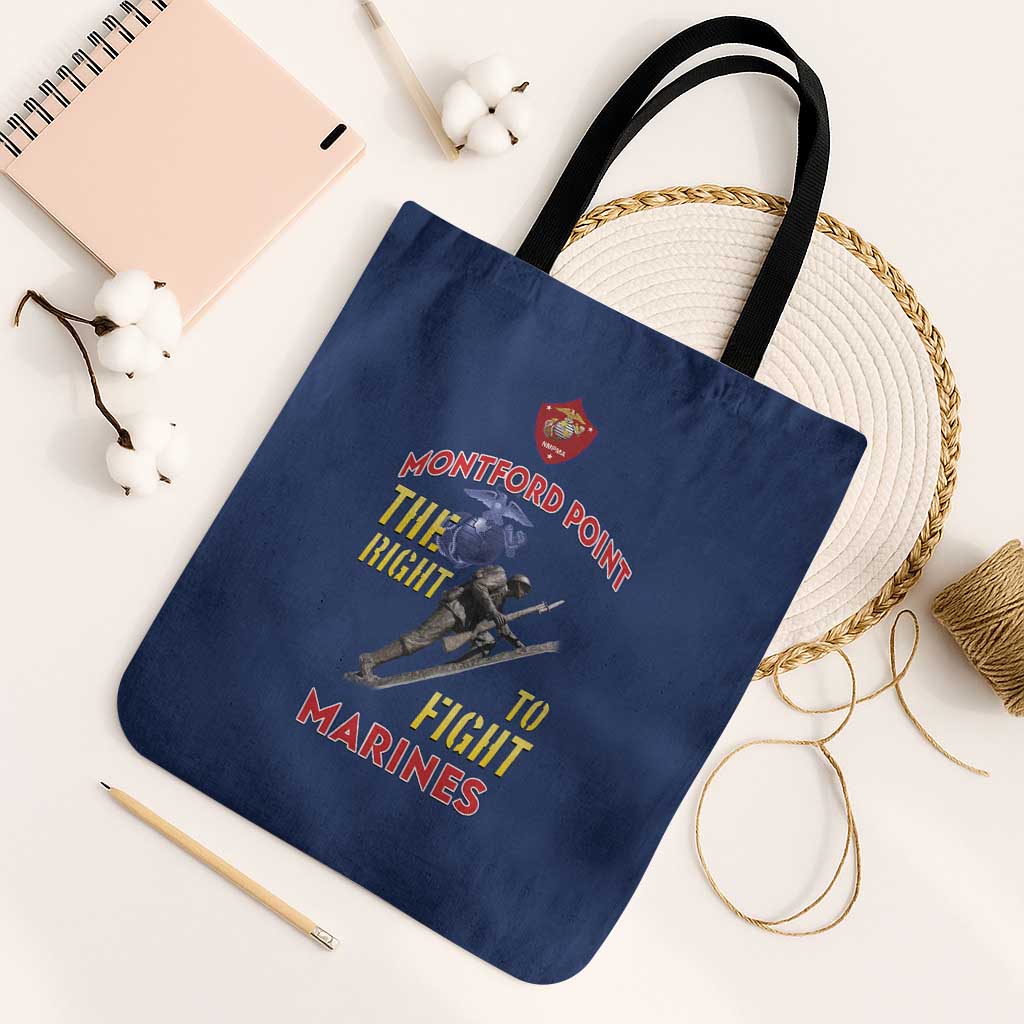 Montford Point Marines Tote Bag The Right To Fight - Blue - Wonder Print Shop