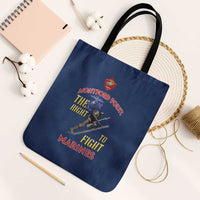 Montford Point Marines Tote Bag The Right To Fight - Blue - Wonder Print Shop