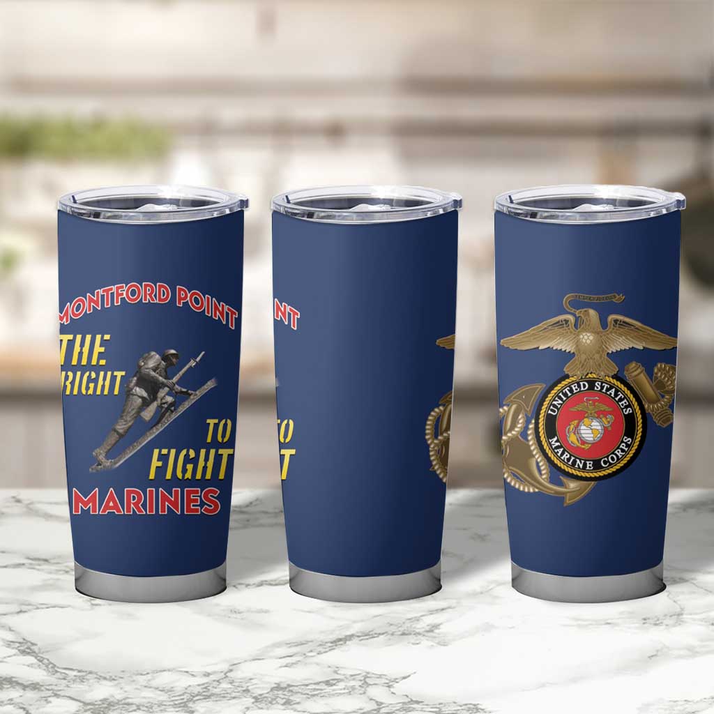 Montford Point Marines Tumbler Cup The Right To Fight - Blue - Wonder Print Shop