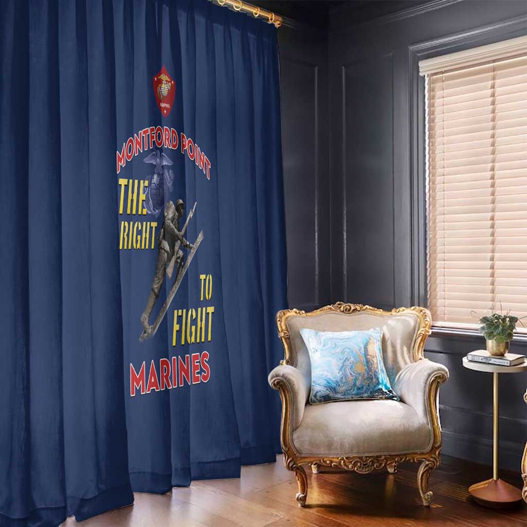Montford Point Marines Window Curtain The Right To Fight - Blue - Wonder Print Shop