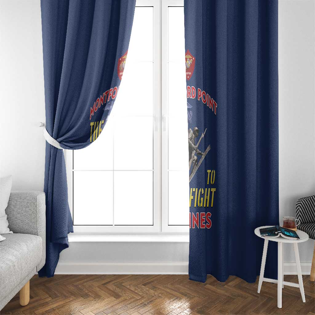 Montford Point Marines Window Curtain The Right To Fight - Blue - Wonder Print Shop