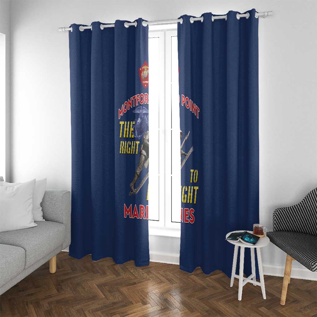 Montford Point Marines Window Curtain The Right To Fight - Blue - Wonder Print Shop