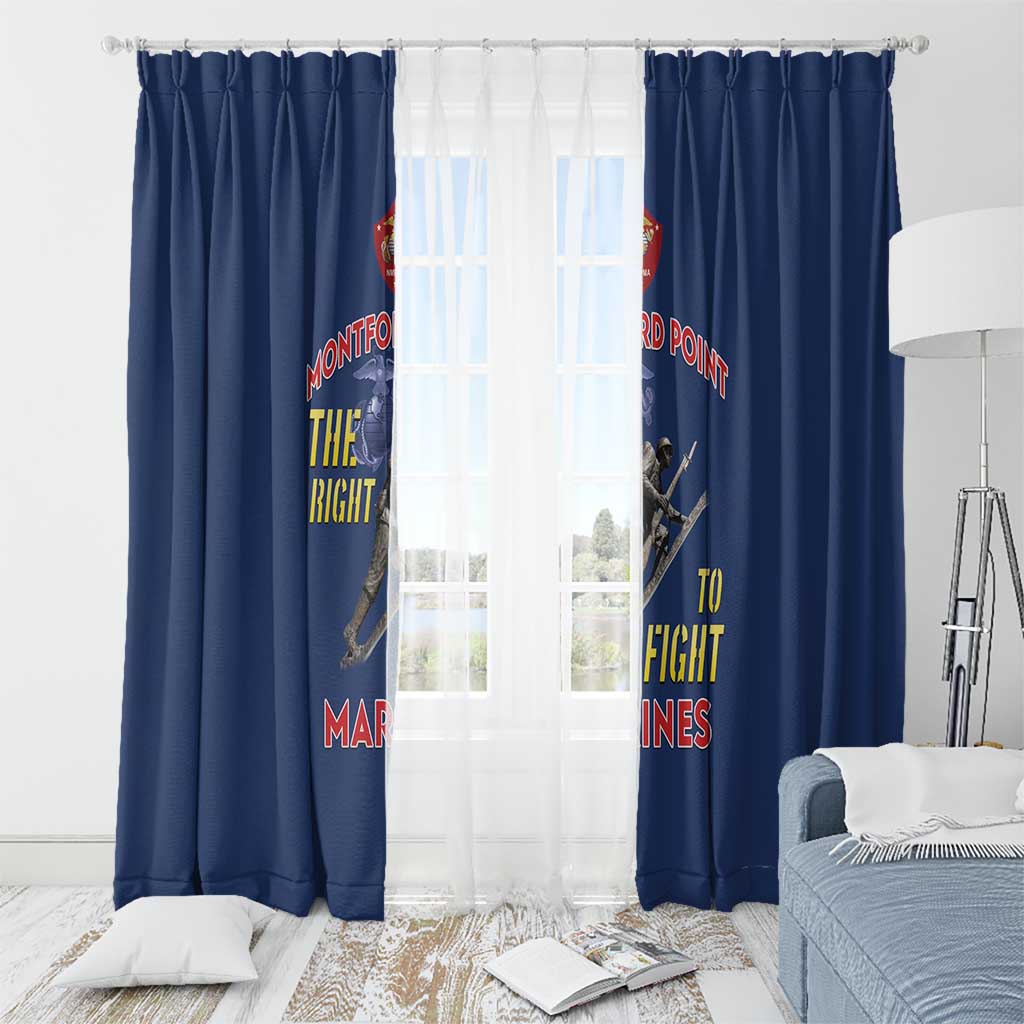 Montford Point Marines Window Curtain The Right To Fight - Blue - Wonder Print Shop