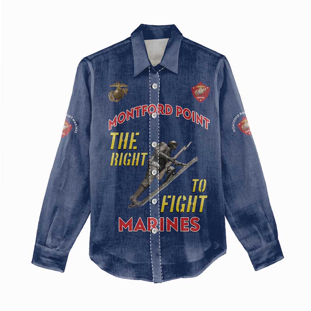 Montford Point Marines Women Casual Shirt The Right To Fight - Blue - Wonder Print Shop
