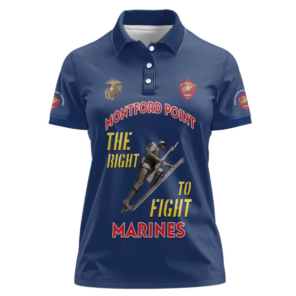 Montford Point Marines Women Polo Shirt The Right To Fight - Blue - Wonder Print Shop