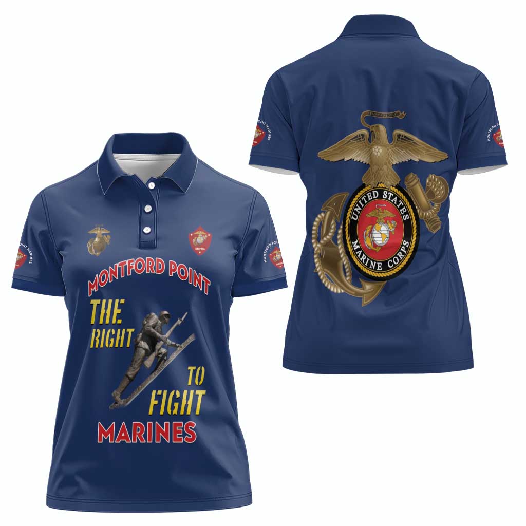 Montford Point Marines Women Polo Shirt The Right To Fight - Blue - Wonder Print Shop