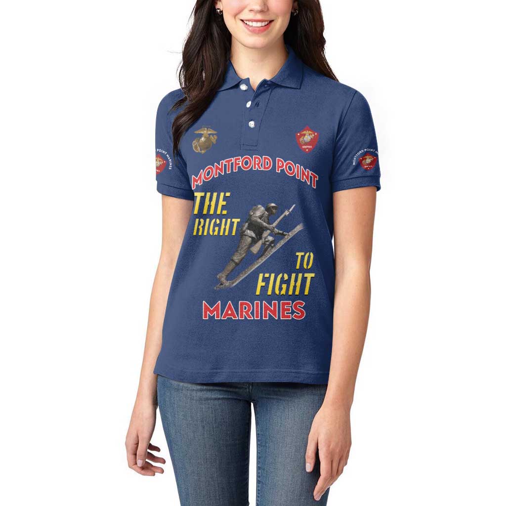 Montford Point Marines Women Polo Shirt The Right To Fight - Blue - Wonder Print Shop