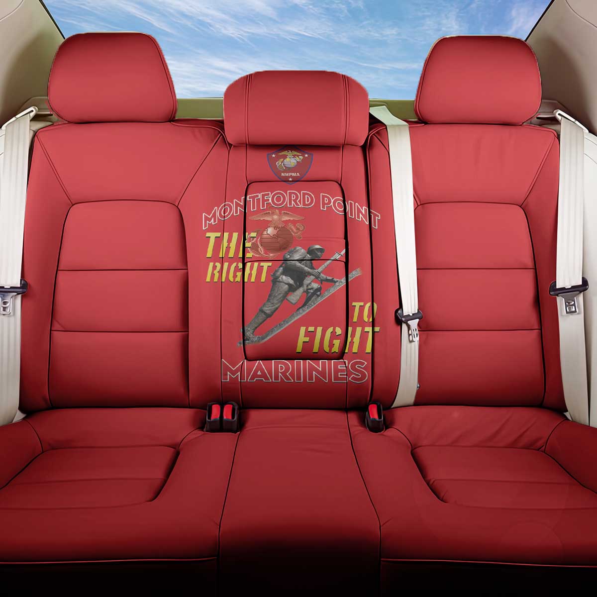 Montford Point Marines Back Car Seat Cover The Right To Fight - Red - Wonder Print Shop