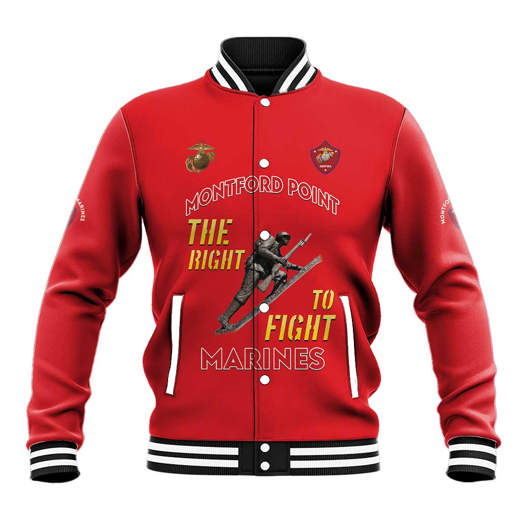Montford Point Marines Baseball Jacket The Right To Fight - Red - Wonder Print Shop