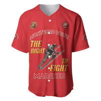 Montford Point Marines Baseball Jersey The Right To Fight - Red - Wonder Print Shop