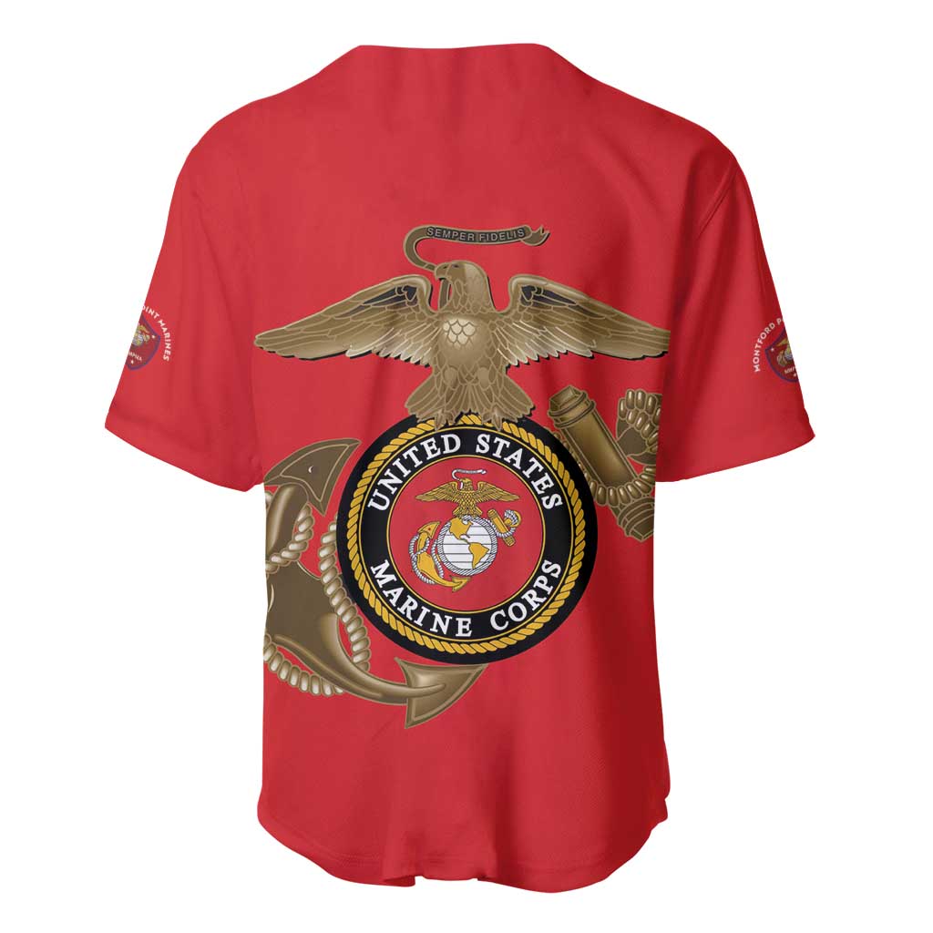 Montford Point Marines Baseball Jersey The Right To Fight - Red - Wonder Print Shop