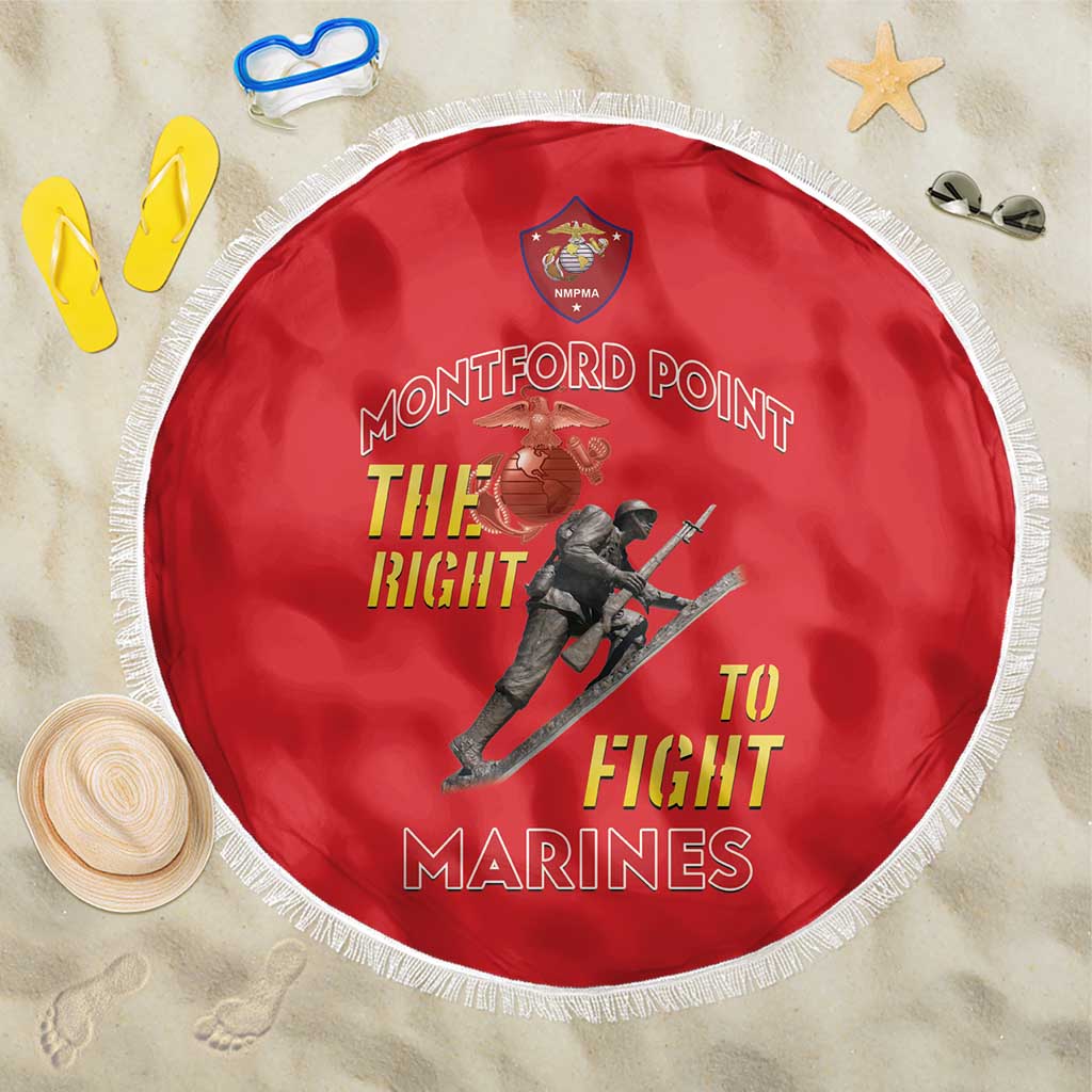 Montford Point Marines Beach Blanket The Right To Fight - Red - Wonder Print Shop