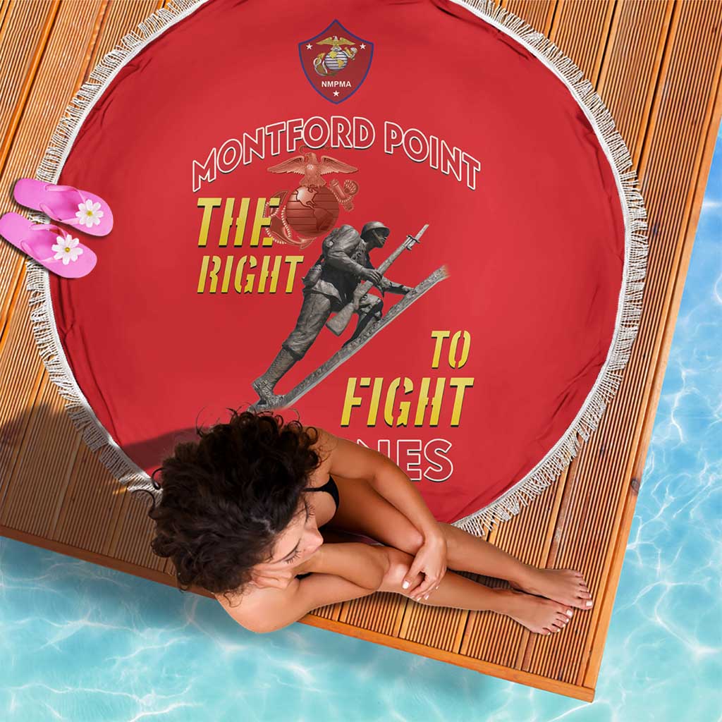 Montford Point Marines Beach Blanket The Right To Fight - Red - Wonder Print Shop