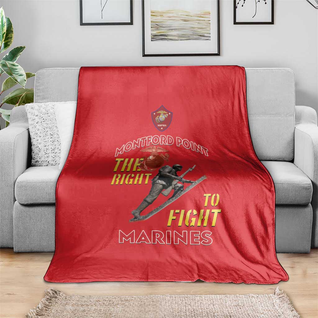 Montford Point Marines Blanket The Right To Fight - Red - Wonder Print Shop