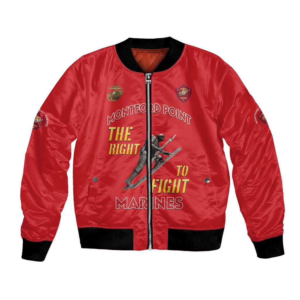 Montford Point Marines Bomber Jacket The Right To Fight - Red - Wonder Print Shop