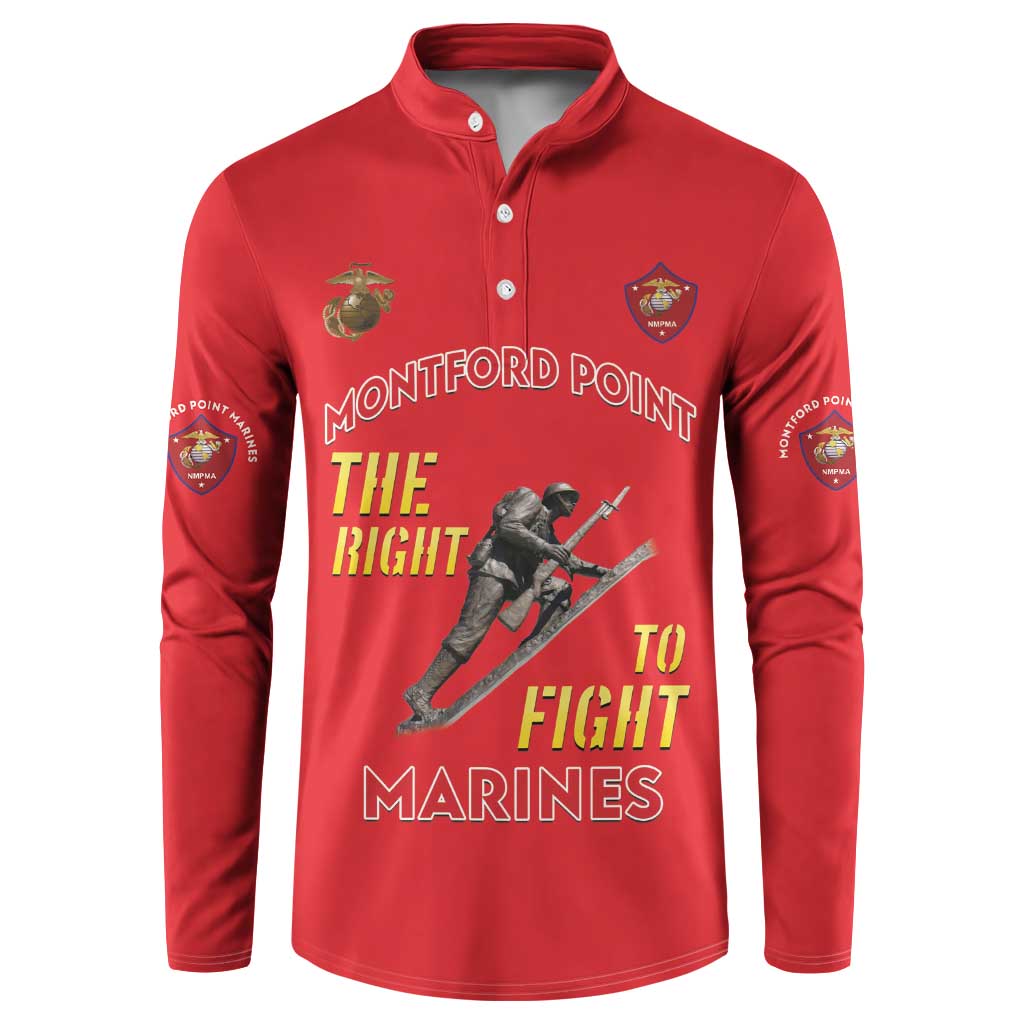 Montford Point Marines Button Sweatshirt The Right To Fight - Red - Wonder Print Shop