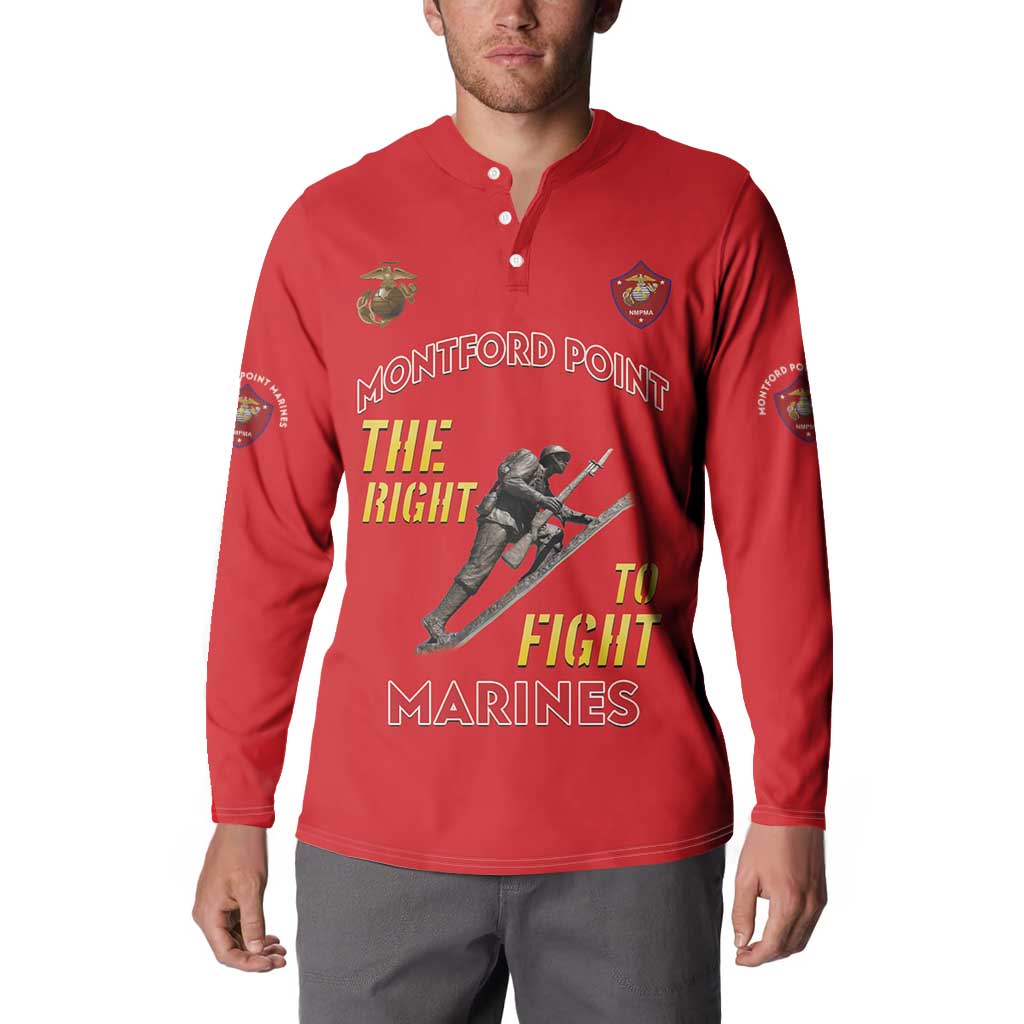 Montford Point Marines Button Sweatshirt The Right To Fight - Red - Wonder Print Shop