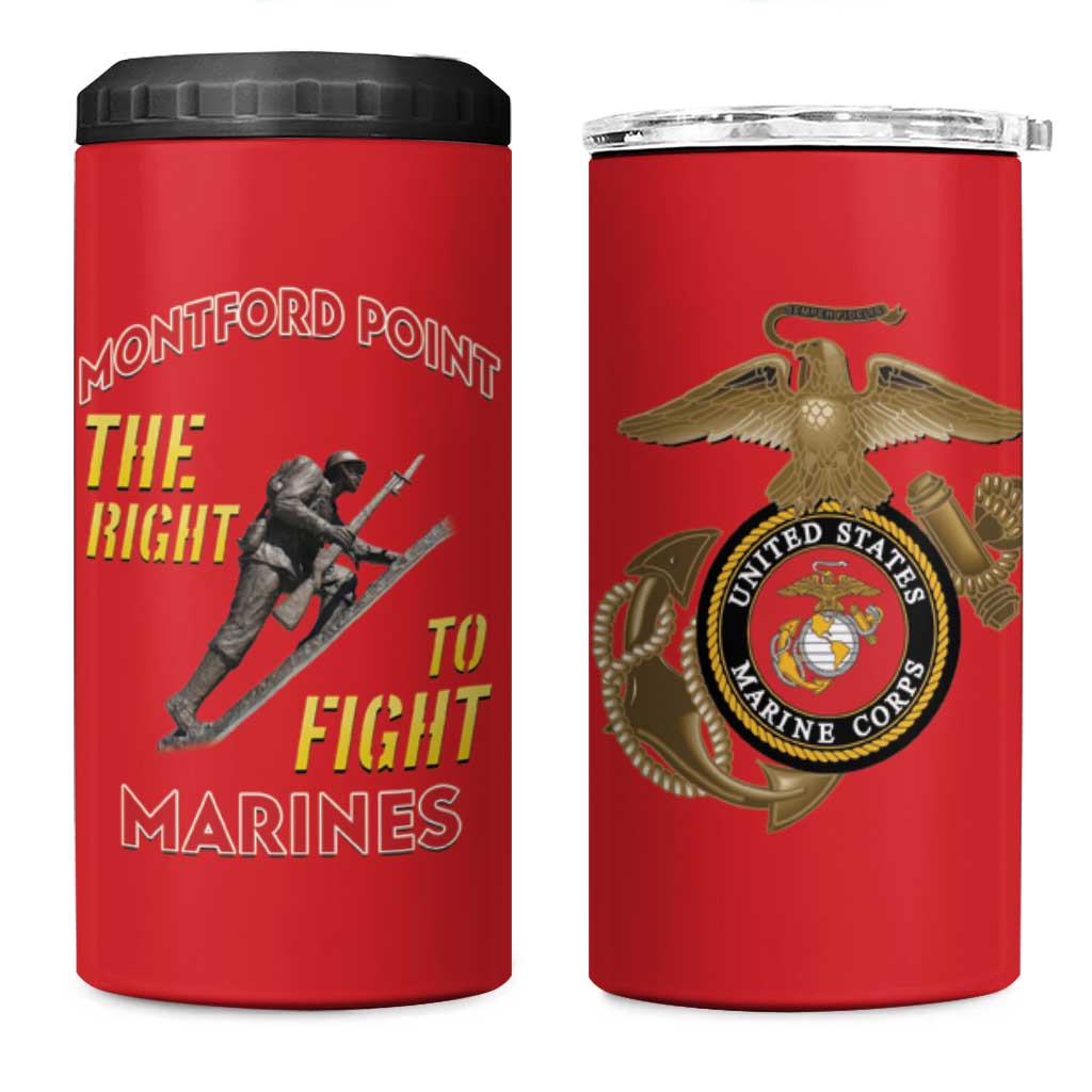 Montford Point Marines 4 in 1 Can Cooler Tumbler The Right To Fight - Red - Wonder Print Shop