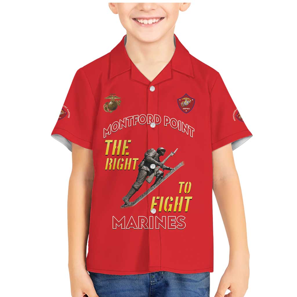 Montford Point Marines Family Matching Mermaid Dress and Hawaiian Shirt The Right To Fight - Red - Wonder Print Shop