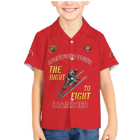 Montford Point Marines Family Matching Mermaid Dress and Hawaiian Shirt The Right To Fight - Red - Wonder Print Shop