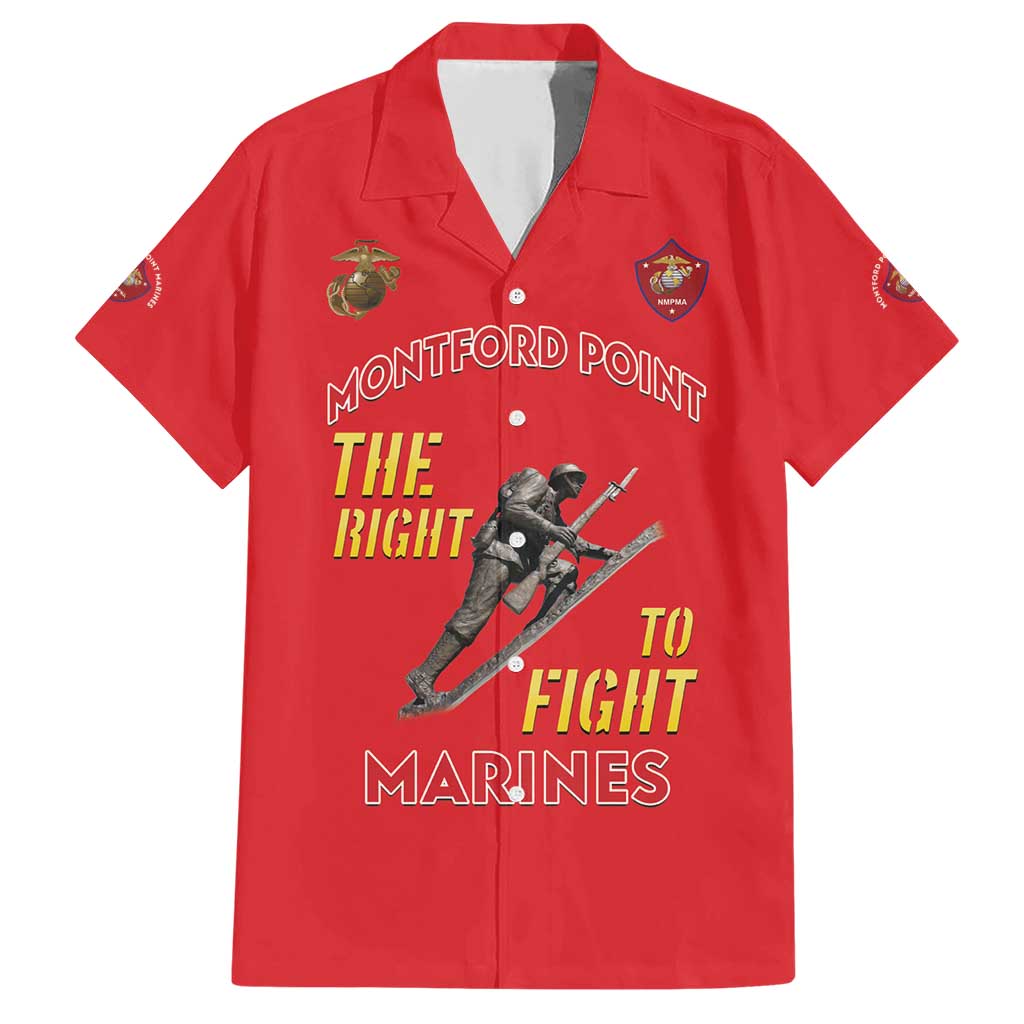 Montford Point Marines Family Matching Short Sleeve Bodycon Dress and Hawaiian Shirt The Right To Fight - Red - Wonder Print Shop
