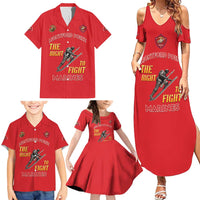 Montford Point Marines Family Matching Summer Maxi Dress and Hawaiian Shirt The Right To Fight - Red - Wonder Print Shop