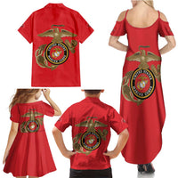 Montford Point Marines Family Matching Summer Maxi Dress and Hawaiian Shirt The Right To Fight - Red - Wonder Print Shop