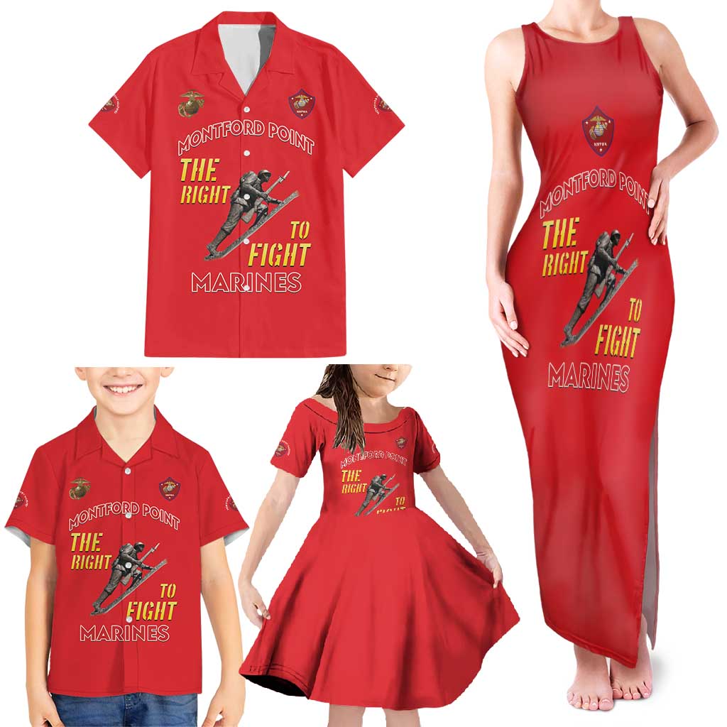Montford Point Marines Family Matching Tank Maxi Dress and Hawaiian Shirt The Right To Fight - Red - Wonder Print Shop