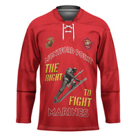 Montford Point Marines Hockey Jersey The Right To Fight - Red - Wonder Print Shop