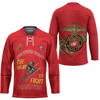 Montford Point Marines Hockey Jersey The Right To Fight - Red - Wonder Print Shop