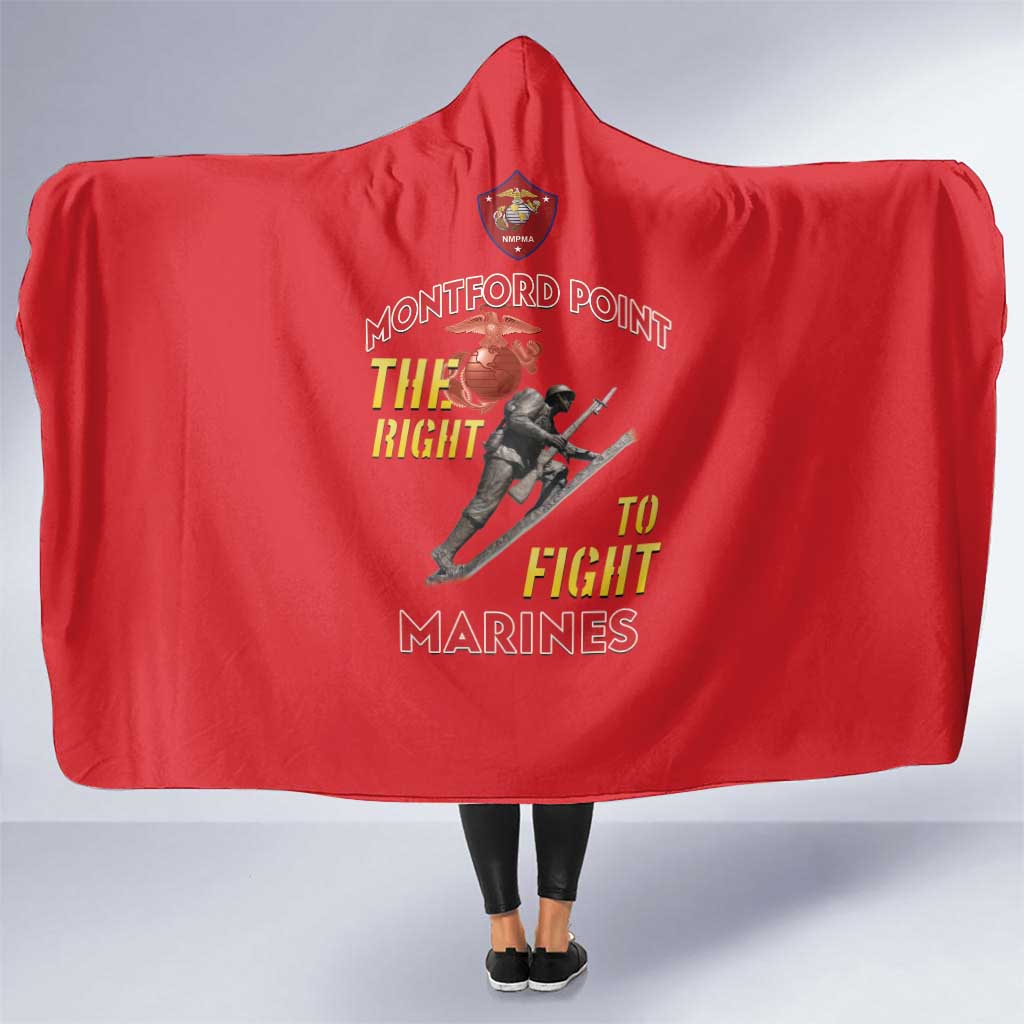 Montford Point Marines Hooded Blanket The Right To Fight - Red - Wonder Print Shop