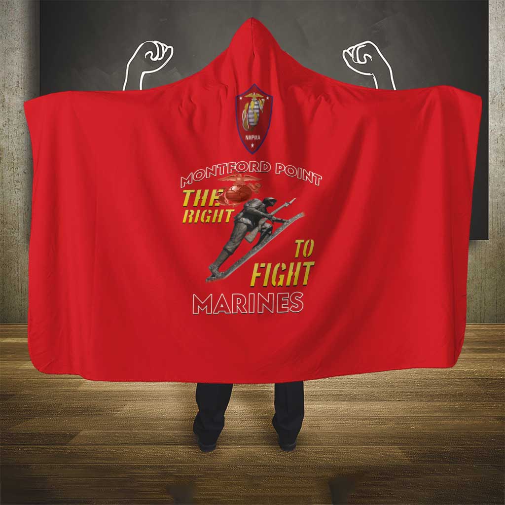 Montford Point Marines Hooded Blanket The Right To Fight - Red - Wonder Print Shop