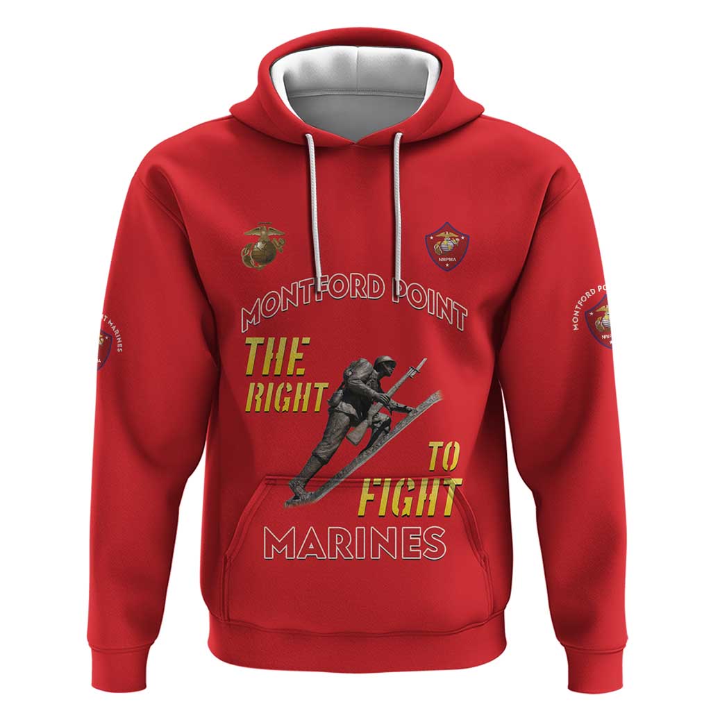 Montford Point Marines Hoodie The Right To Fight - Red - Wonder Print Shop