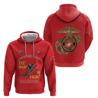 Montford Point Marines Hoodie The Right To Fight - Red - Wonder Print Shop