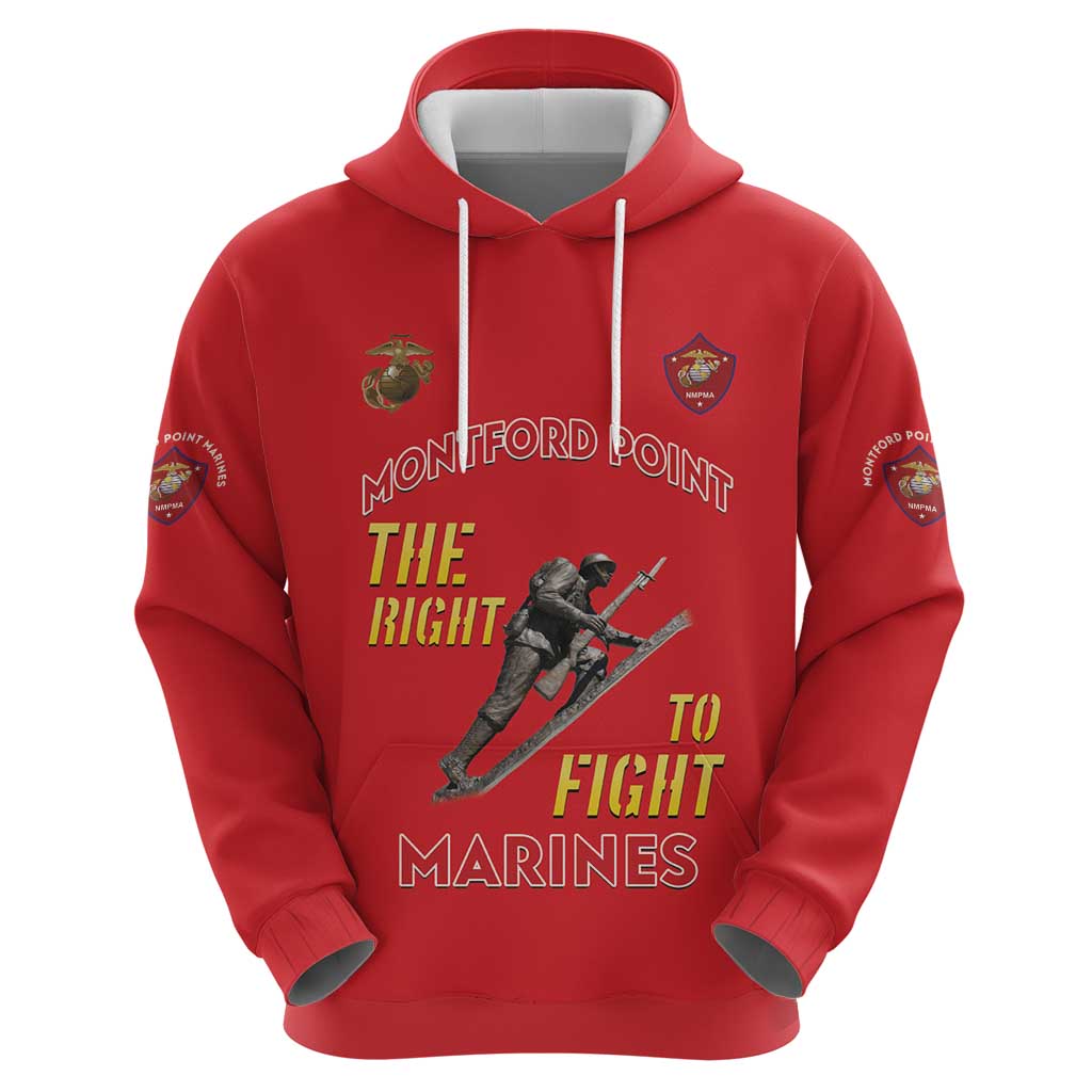 Montford Point Marines Hoodie The Right To Fight - Red - Wonder Print Shop