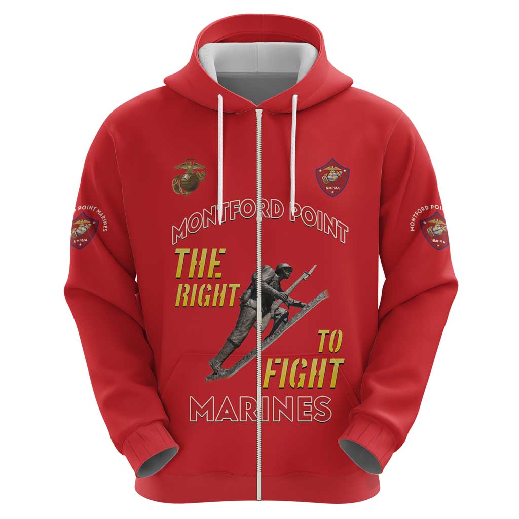 Montford Point Marines Hoodie The Right To Fight - Red - Wonder Print Shop