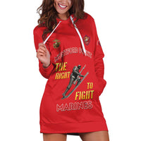 Montford Point Marines Hoodie Dress The Right To Fight - Red - Wonder Print Shop