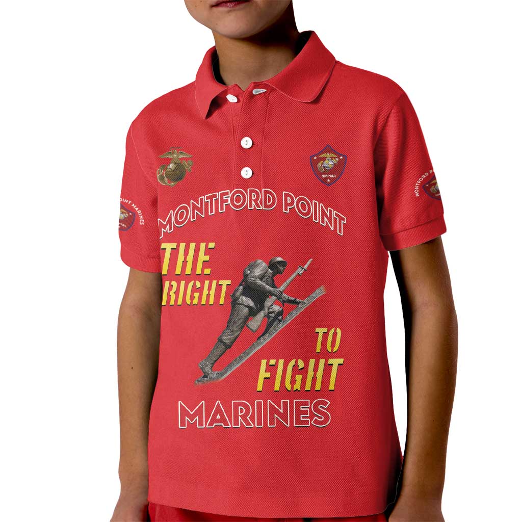 Montford Point Marines Kid Polo Shirt The Right To Fight - Red - Wonder Print Shop