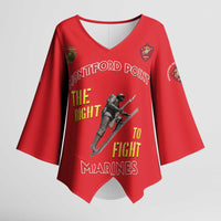 Montford Point Marines Kimono Sleeve Blouse The Right To Fight - Red - Wonder Print Shop