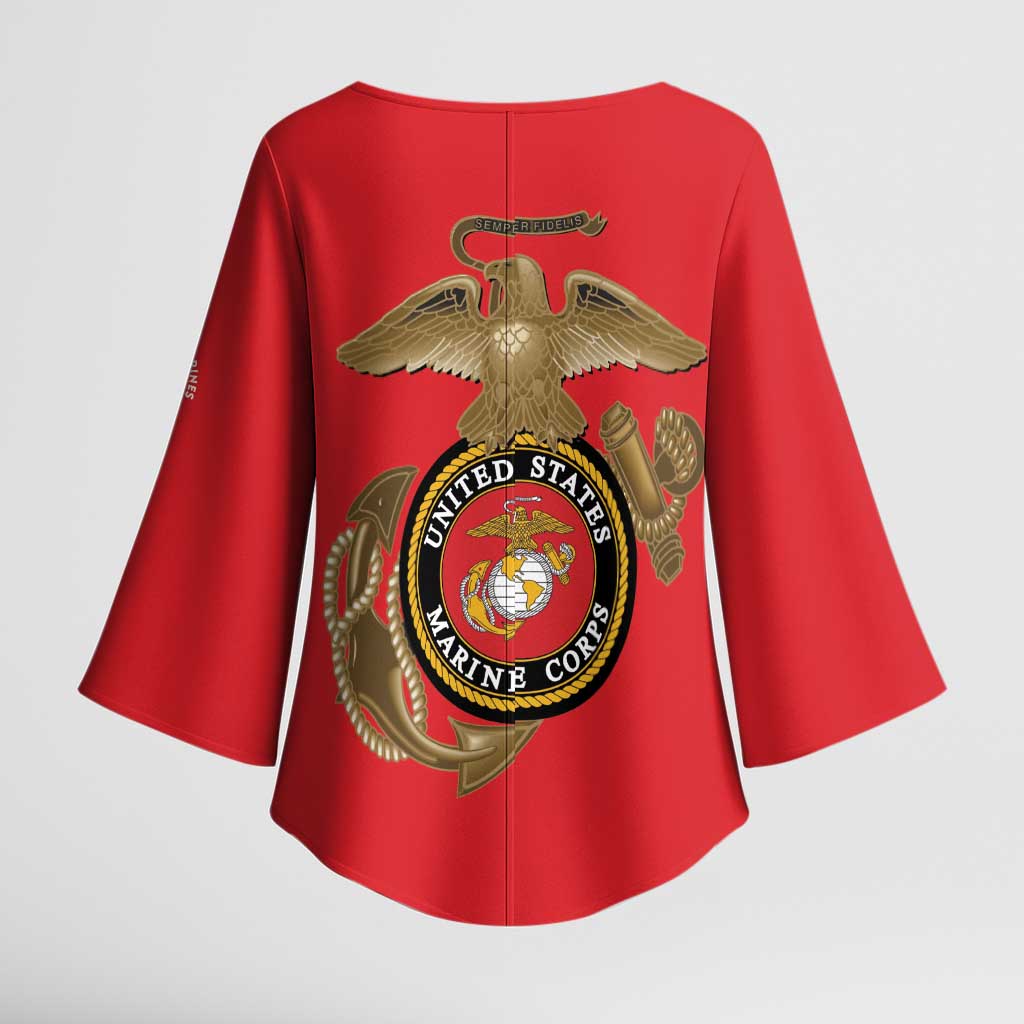Montford Point Marines Kimono Sleeve Blouse The Right To Fight - Red - Wonder Print Shop