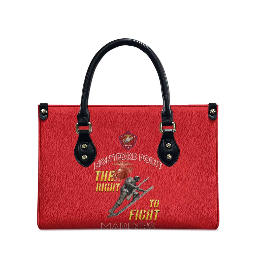 Montford Point Marines Leather Bag The Right To Fight - Red - Wonder Print Shop