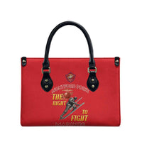 Montford Point Marines Leather Bag The Right To Fight - Red - Wonder Print Shop