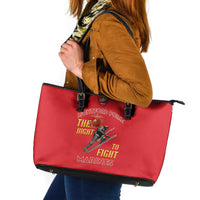Montford Point Marines Leather Tote Bag The Right To Fight - Red - Wonder Print Shop