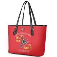 Montford Point Marines Leather Tote Bag The Right To Fight - Red - Wonder Print Shop