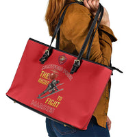 Montford Point Marines Leather Tote Bag The Right To Fight - Red - Wonder Print Shop