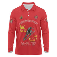 Montford Point Marines Long Sleeve Polo Shirt The Right To Fight - Red - Wonder Print Shop