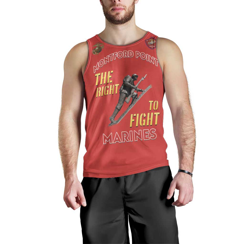 Montford Point Marines Men Tank Top The Right To Fight - Red - Wonder Print Shop