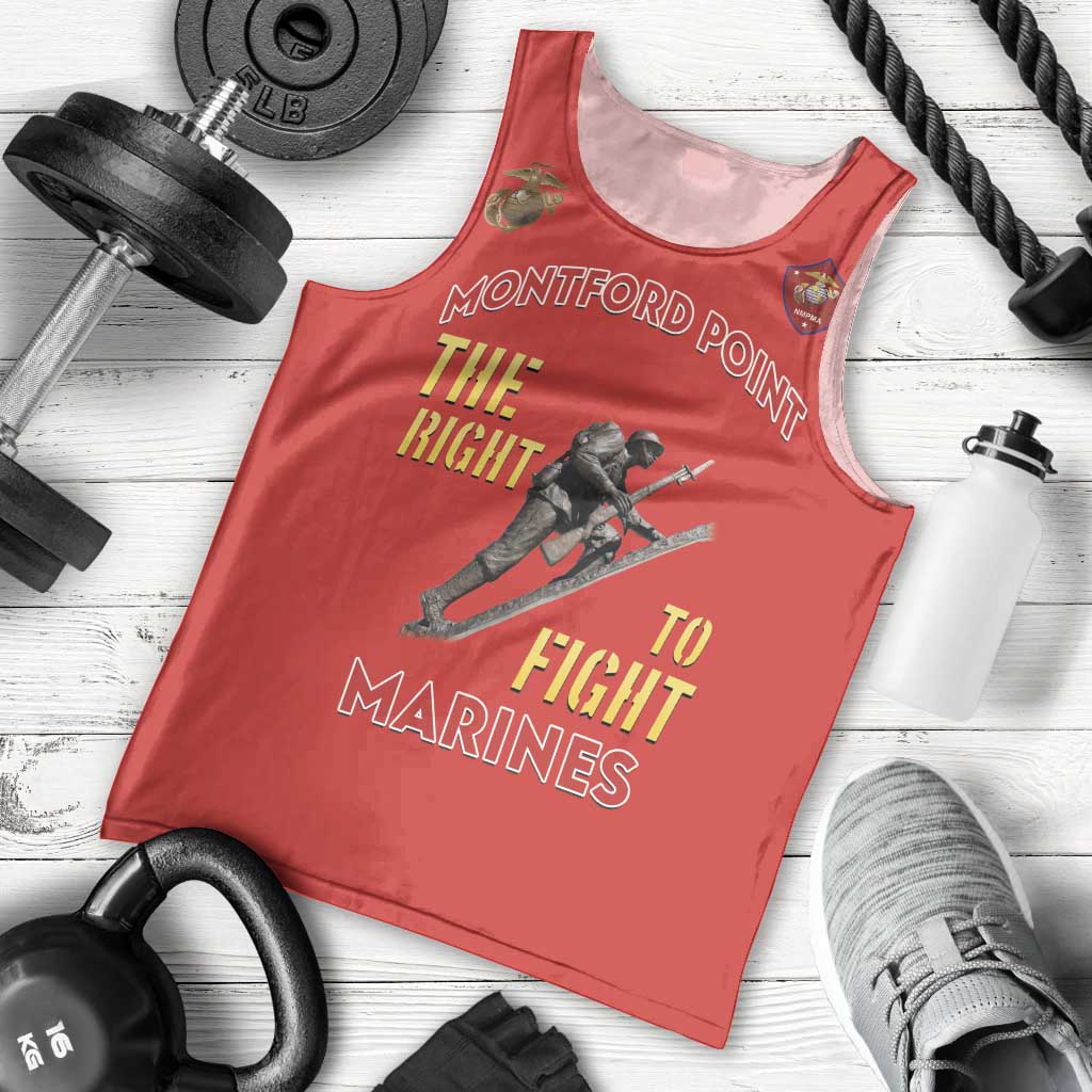 Montford Point Marines Men Tank Top The Right To Fight - Red - Wonder Print Shop