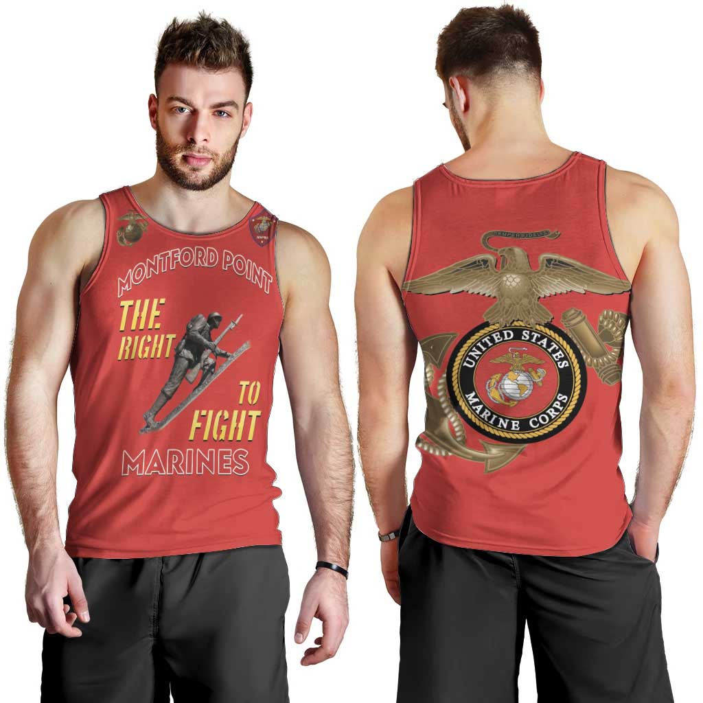 Montford Point Marines Men Tank Top The Right To Fight - Red - Wonder Print Shop